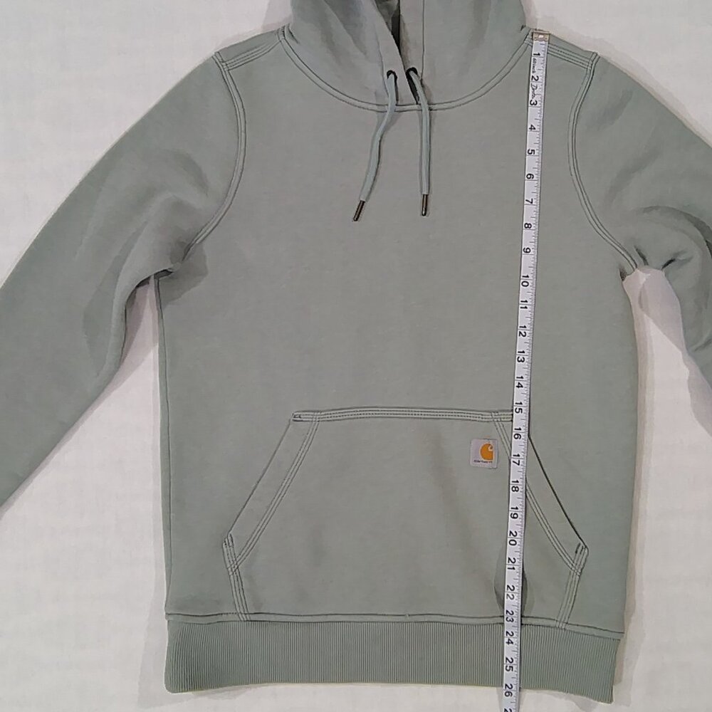 Carhartt Hoodie Sweatshirt Womens Size Small 4-6 Pullover Relaxed Fit Gray Green - Picture 12 of 15